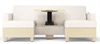 Sleep sofa has an adjustableheight table