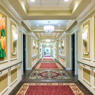 The single-story building is built on a former golf course in New Jersey. Its highlights include environmentally friendly features such as geothermal wall systems and solar panels. Residents also enjo The single-story building is built on a former golf course in New Jersey. Its highlights include environmentally friendly features such as geothermal wall systems and solar panels. Residents also enjo
