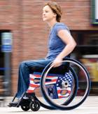 The Flight Ultralight Wheelchair weighs just 18 pounds with wheels. The Flight Ultralight Wheelchair weighs just 18 pounds with wheels.