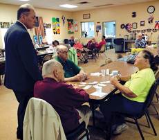 Assemblyman Vincent Mazzeo visited the Buena Senior Center in Minotola. Assemblyman Vincent Mazzeo visited the Buena Senior Center in Minotola.