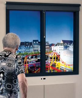 VENSTER can show pre-recorded calming content to residents. VENSTER can show pre-recorded calming content to residents.