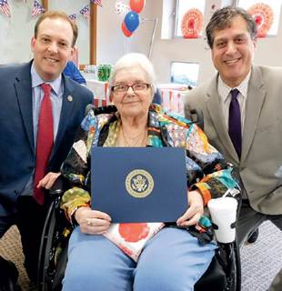 Adele Danon receives a Congressional Proclamation Adele Danon receives a Congressional Proclamation